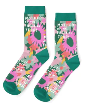 Mother of the Freakin year Crew Socks - Small