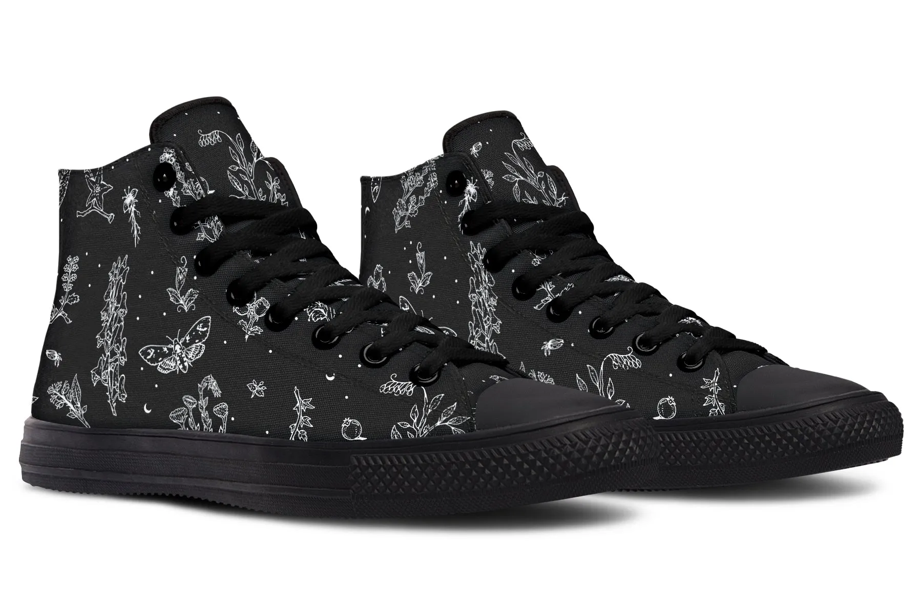 Nightshade High Tops - Classic Premium Canvas Shoes with Comfortable and Durable Soles