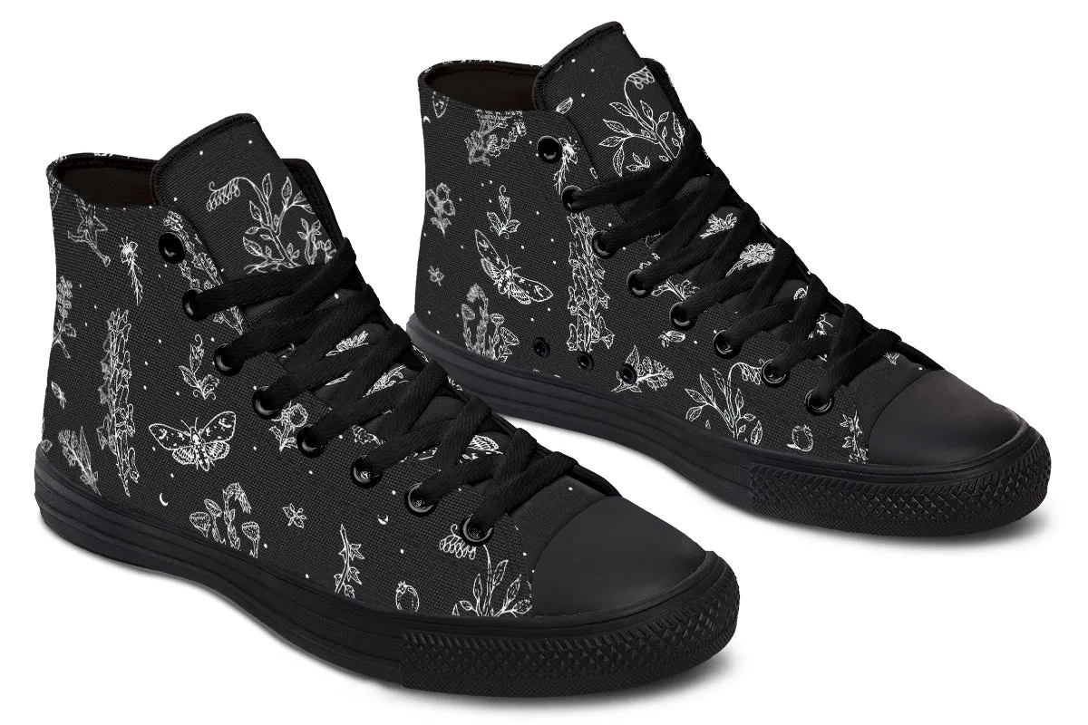 Nightshade High Tops - Classic Premium Canvas Shoes with Comfortable and Durable Soles