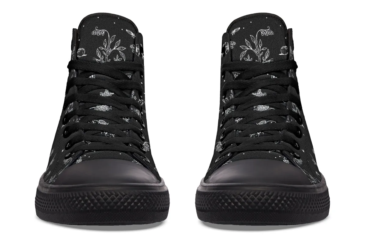 Nightshade High Tops - Classic Premium Canvas Shoes with Comfortable and Durable Soles