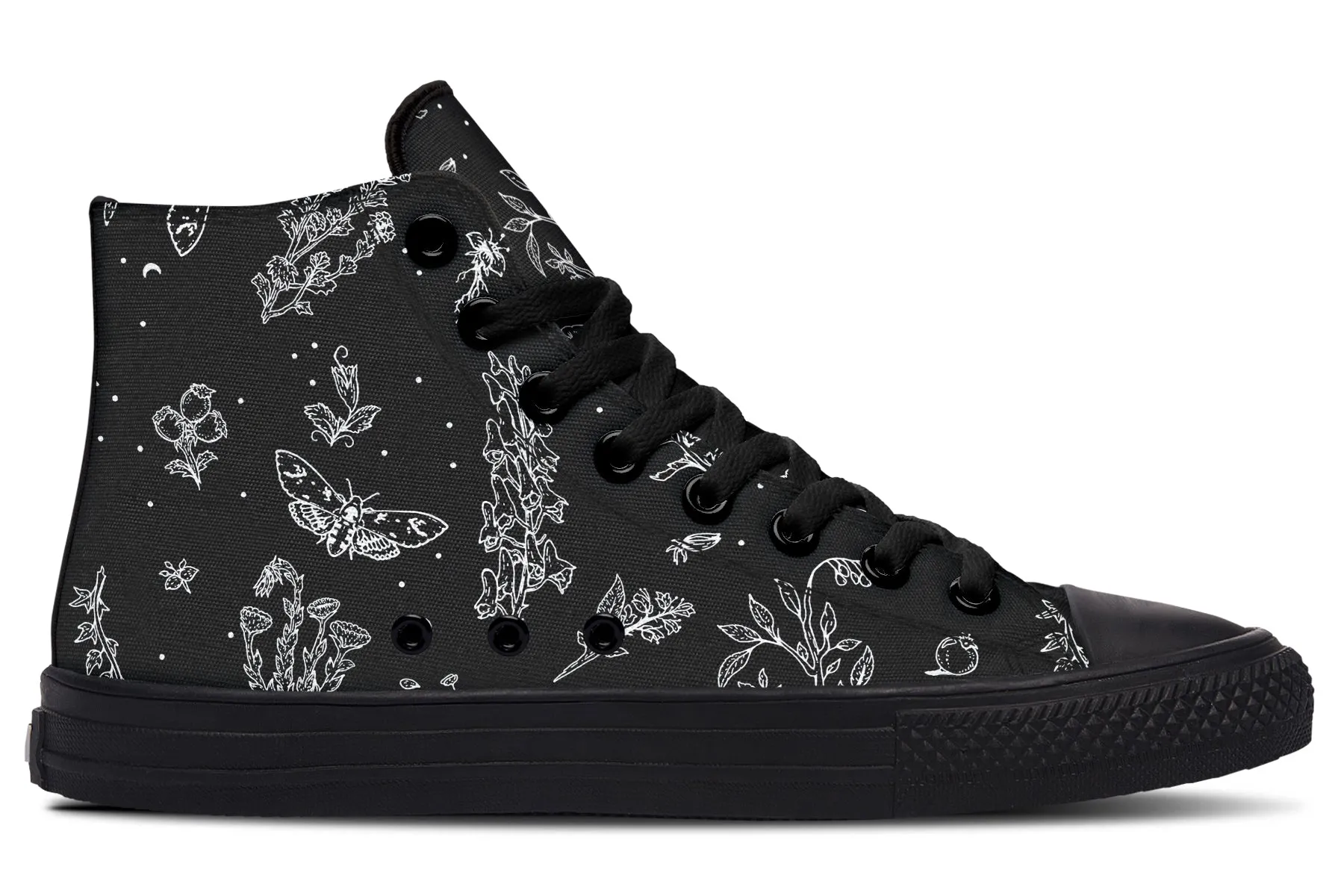 Nightshade High Tops - Classic Premium Canvas Shoes with Comfortable and Durable Soles