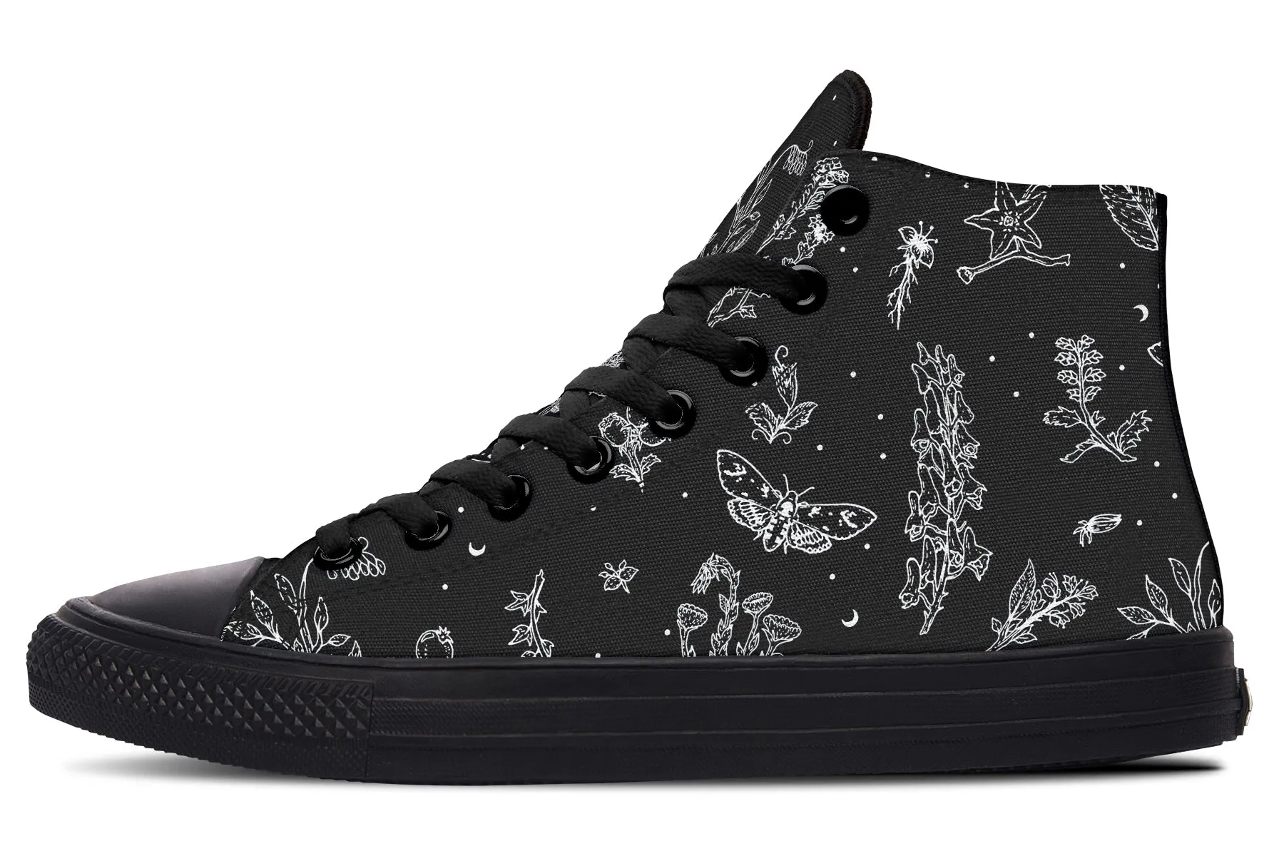 Nightshade High Tops - Classic Premium Canvas Shoes with Comfortable and Durable Soles