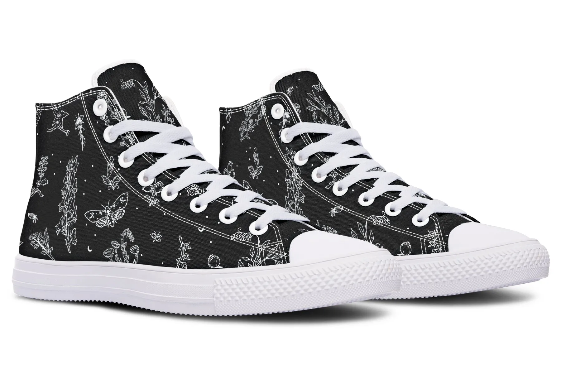 Nightshade High Tops - Classic Premium Canvas Shoes with Comfortable and Durable Soles