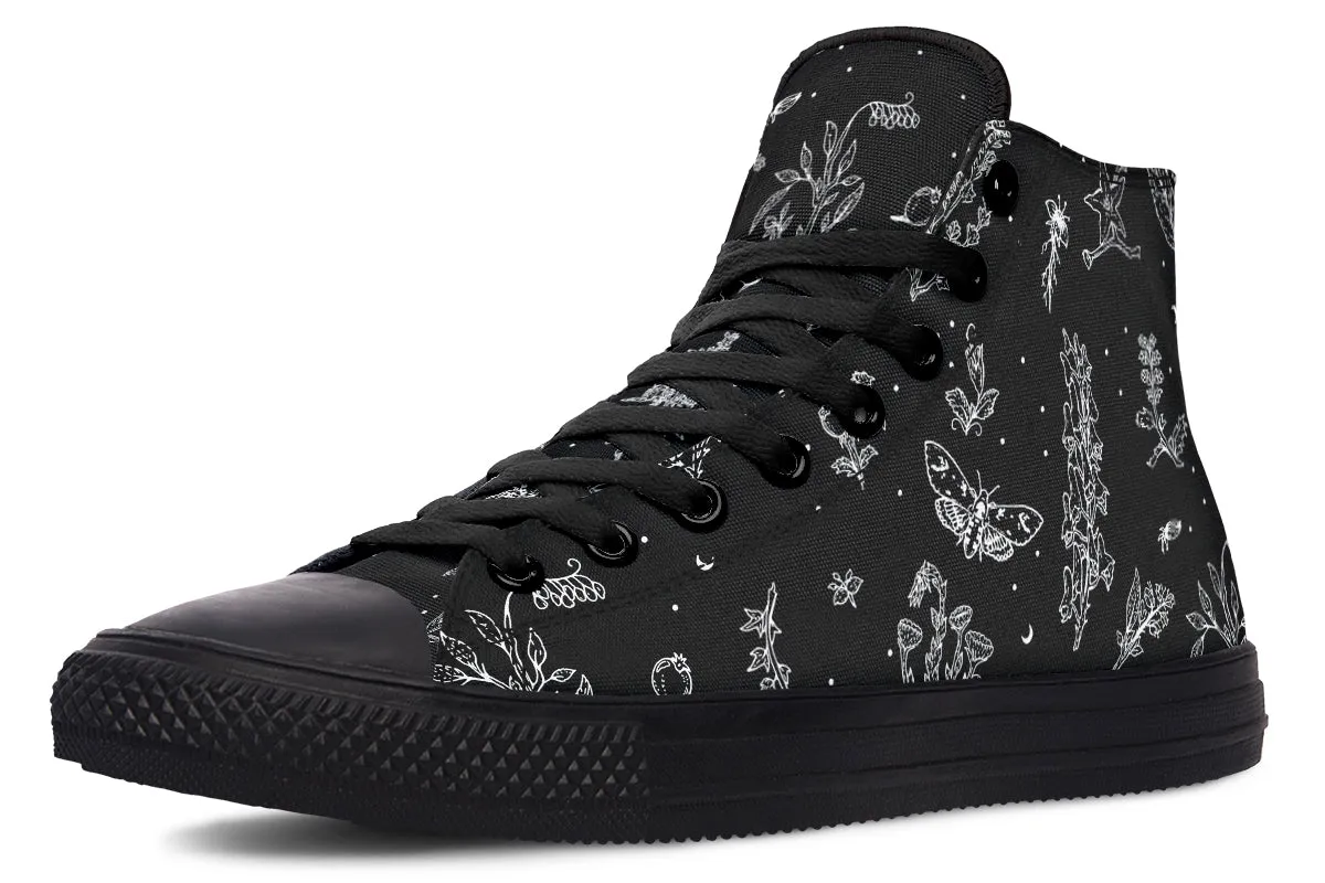 Nightshade High Tops - Classic Premium Canvas Shoes with Comfortable and Durable Soles