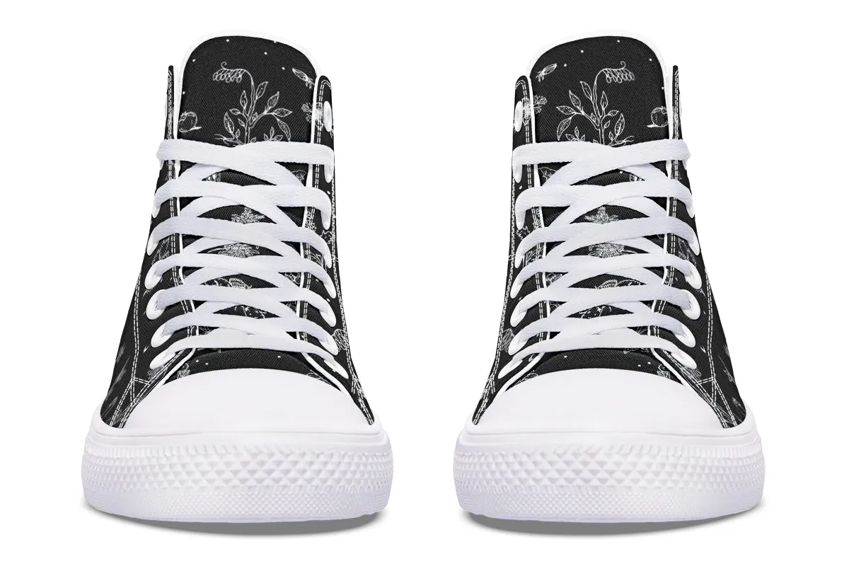 Nightshade High Tops - Classic Premium Canvas Shoes with Comfortable and Durable Soles