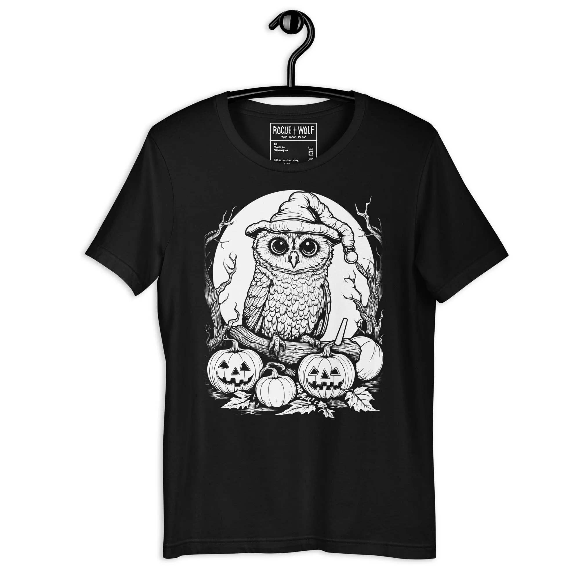 Owl's Night Out Tee - Alt Goth T-Shirt Unisex Halloween Dark Academia Occult Fashion Grunge Witchy Vegan Style