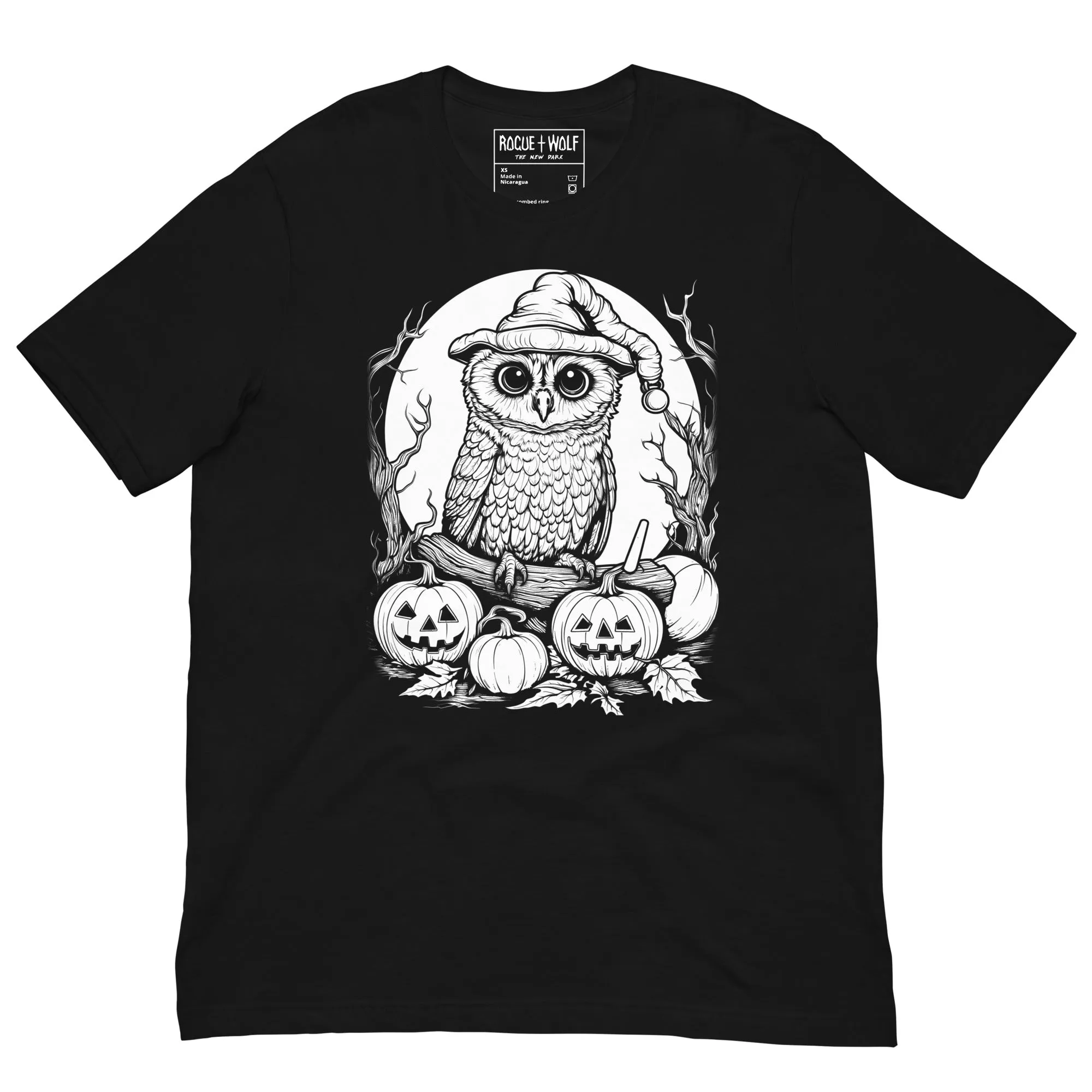 Owl's Night Out Tee - Alt Goth T-Shirt Unisex Halloween Dark Academia Occult Fashion Grunge Witchy Vegan Style