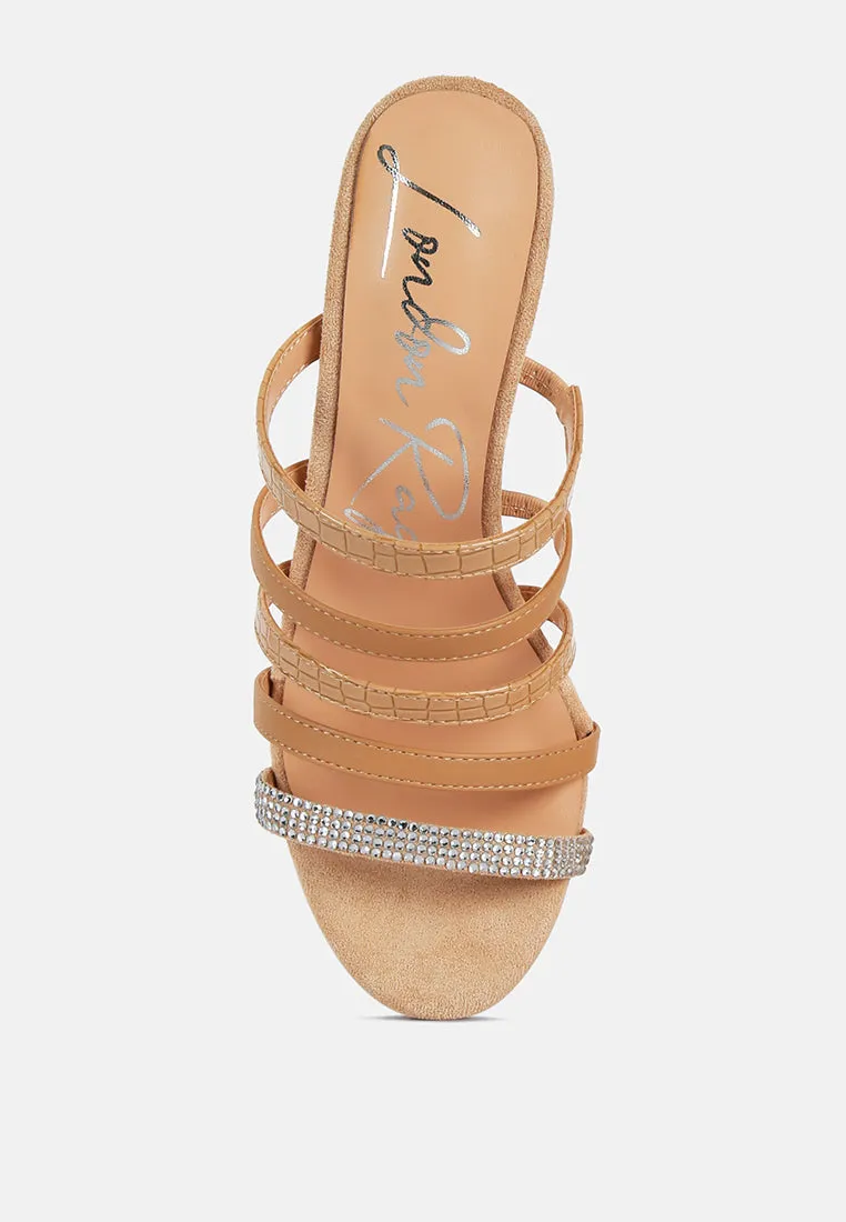 Peaches Strapped Rhinestone Embellished Sandals By Ruw