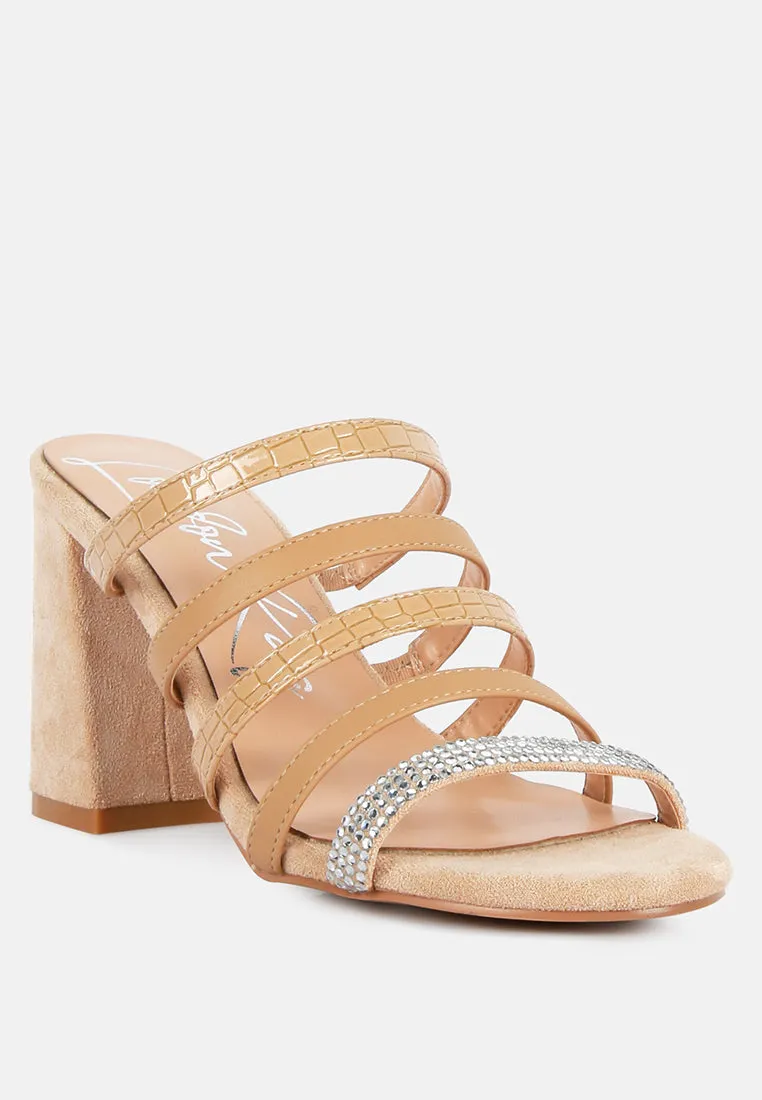 Peaches Strapped Rhinestone Embellished Sandals By Ruw