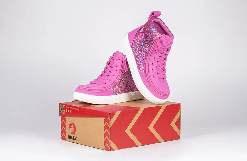 Pink Printed Canvas BILLY Classic Lace High Tops