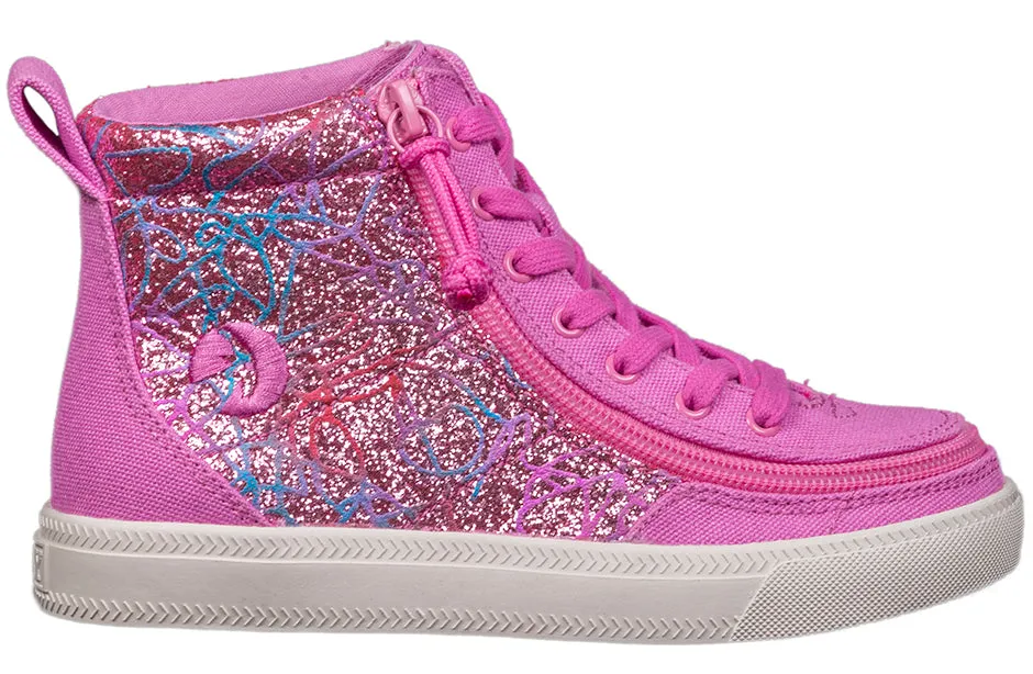 Pink Printed Canvas BILLY Classic Lace High Tops