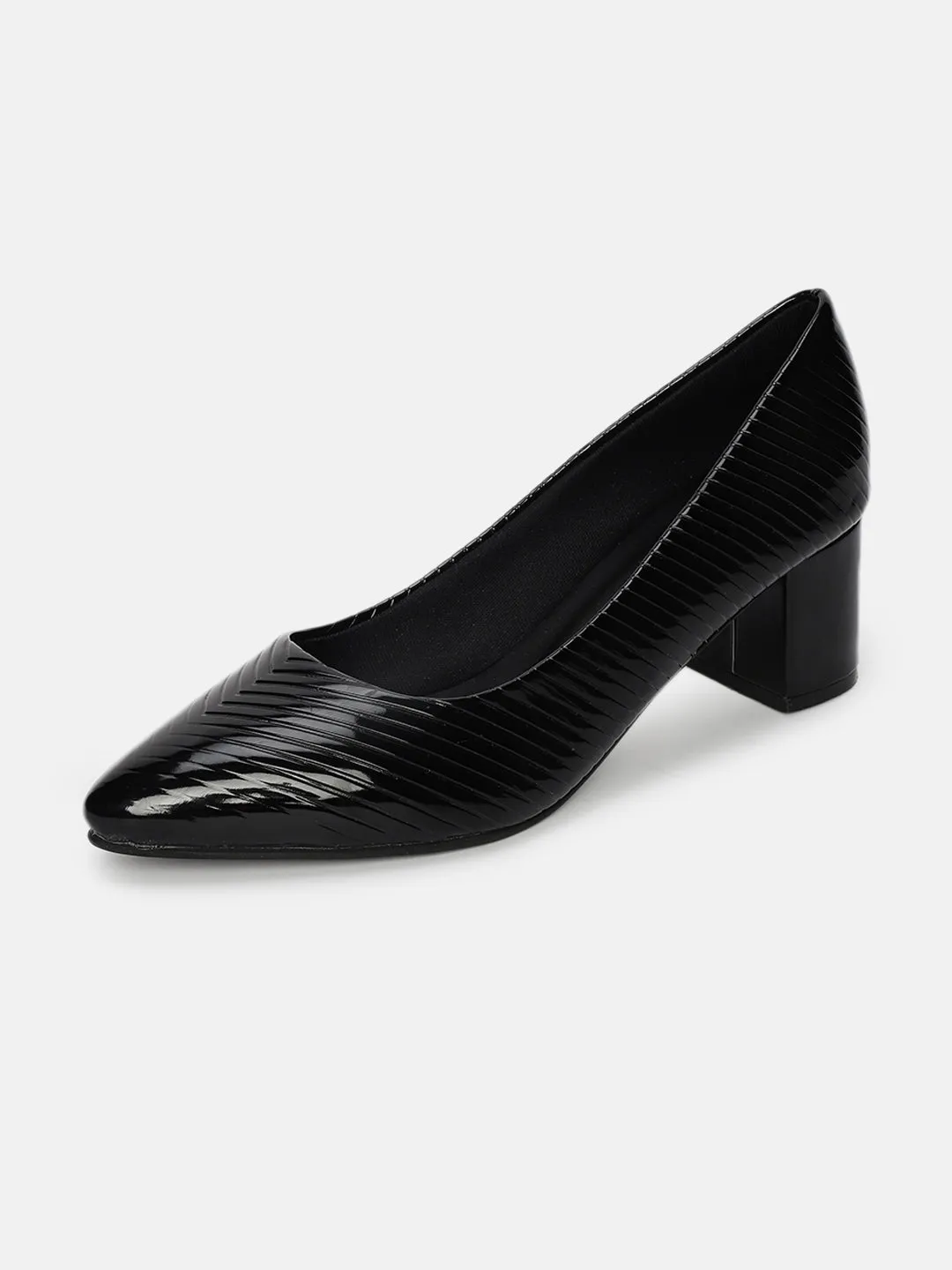 Pointed Toe Block Heel Pumps