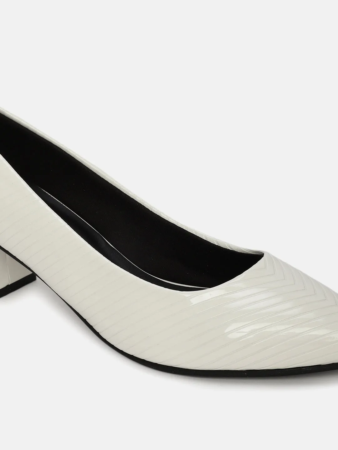 Pointed Toe Block Heel Pumps