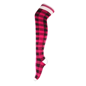 Pook Thigh High Sky Highs - Pink Plaid