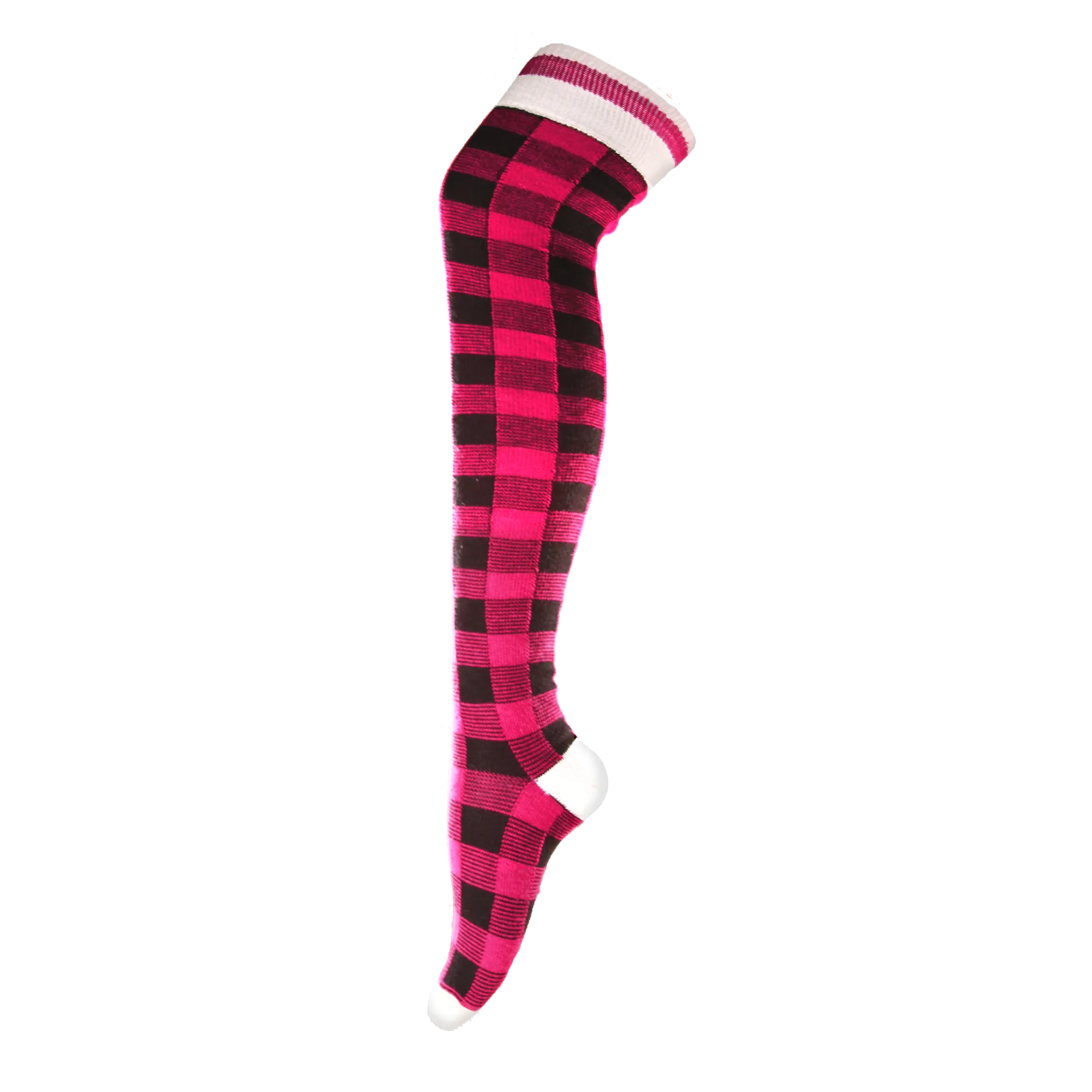 Pook Thigh High Sky Highs - Pink Plaid