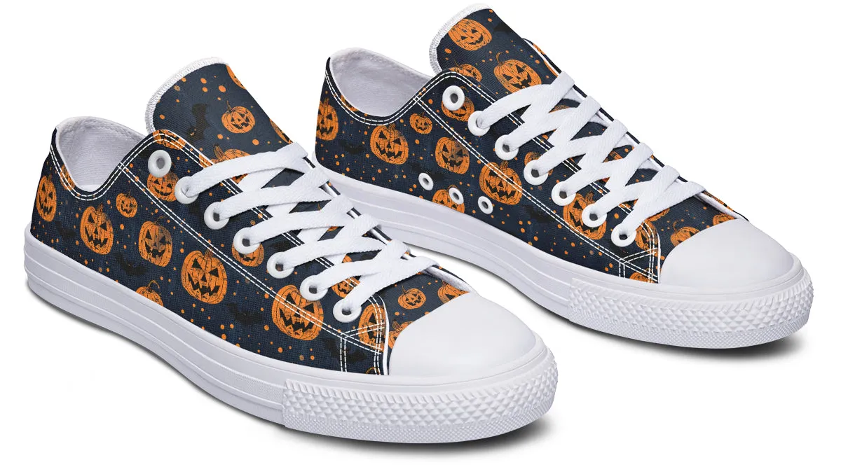 Pumpkin Party Low Tops - Classic Premium Canvas Shoes with Comfortable and Durable Soles