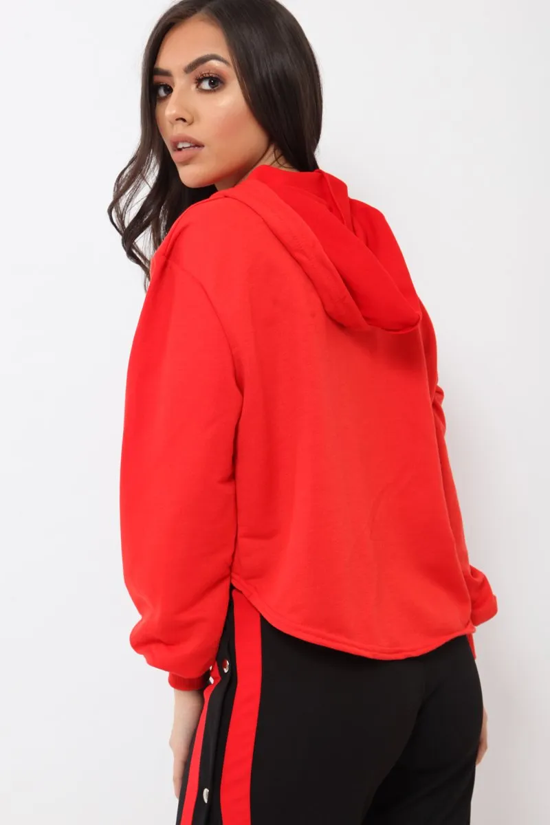 Red Girl Boss Cropped Hoodie - Kelsy