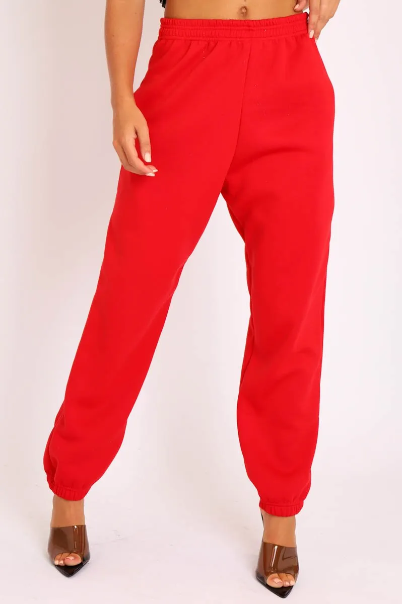 Red Oversized Joggers - Erica