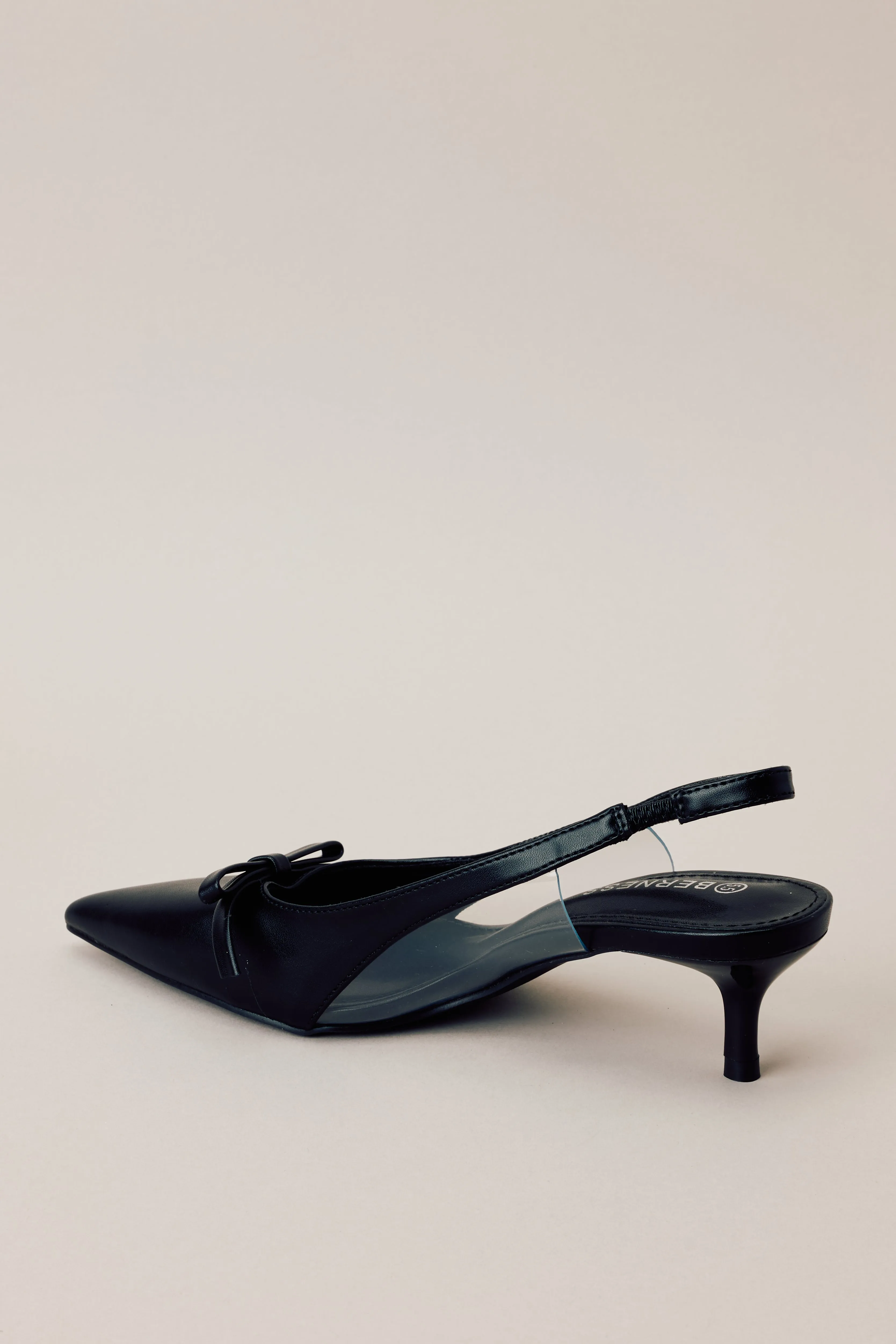 Regal Steps Black Slingback Kitten Heels