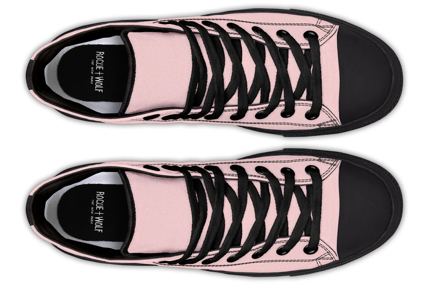 Rose Quartz High Tops - Classic Premium Canvas Shoes with Comfortable and Durable Soles