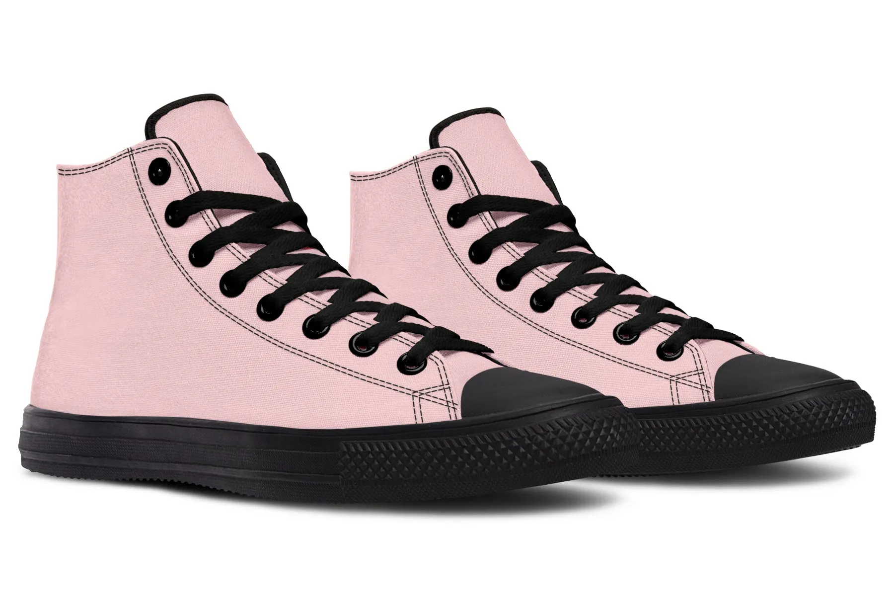 Rose Quartz High Tops - Classic Premium Canvas Shoes with Comfortable and Durable Soles