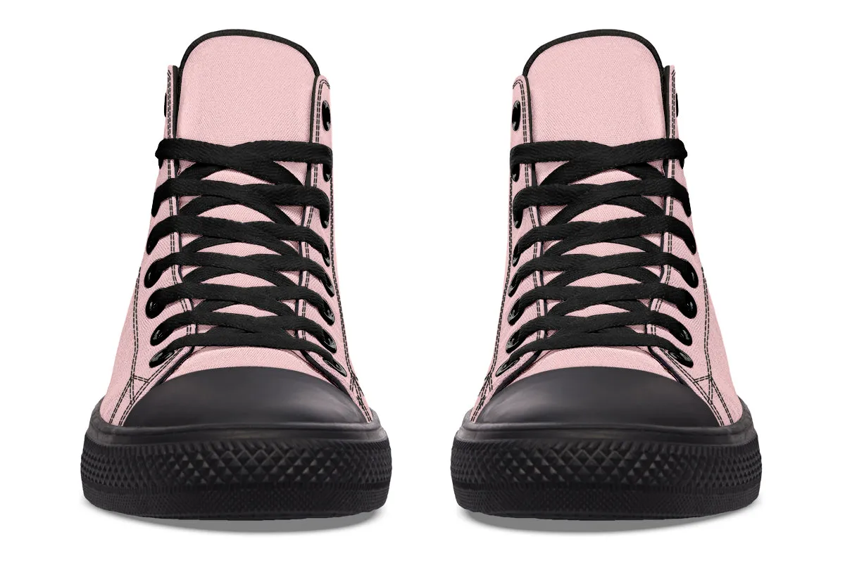 Rose Quartz High Tops - Classic Premium Canvas Shoes with Comfortable and Durable Soles