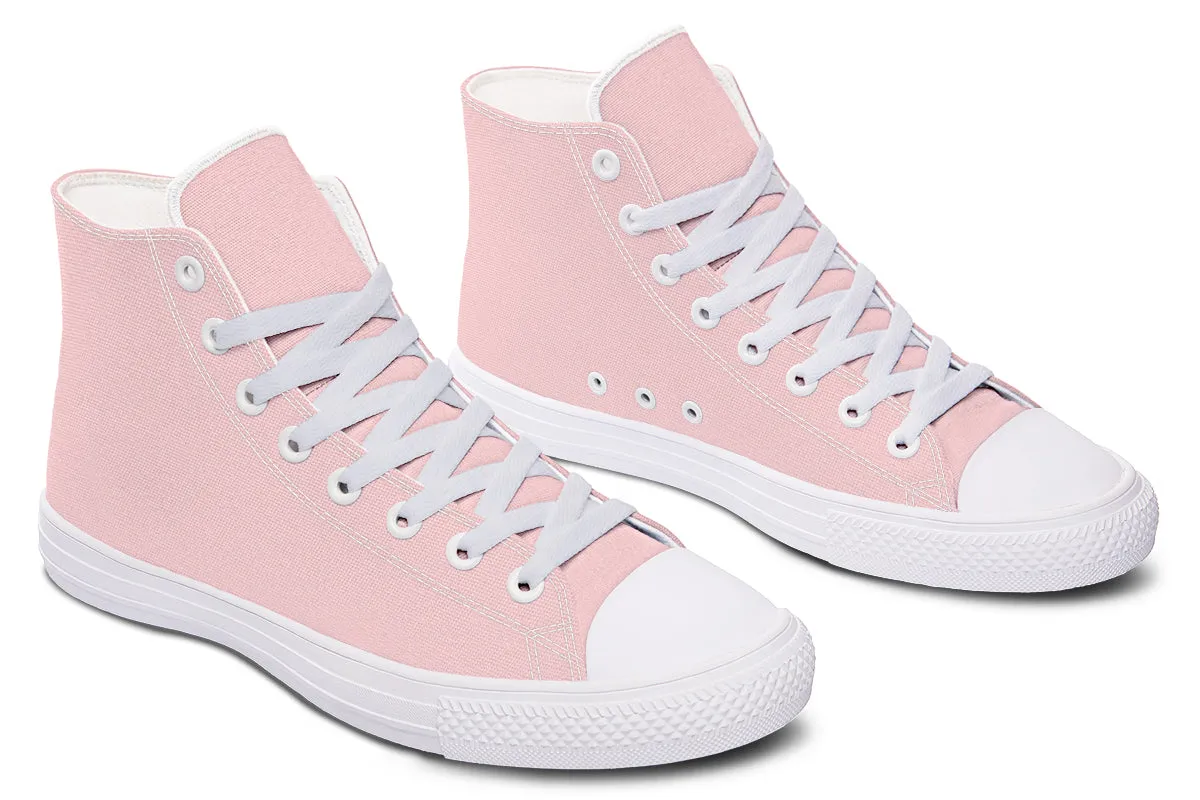 Rose Quartz High Tops - Classic Premium Canvas Shoes with Comfortable and Durable Soles