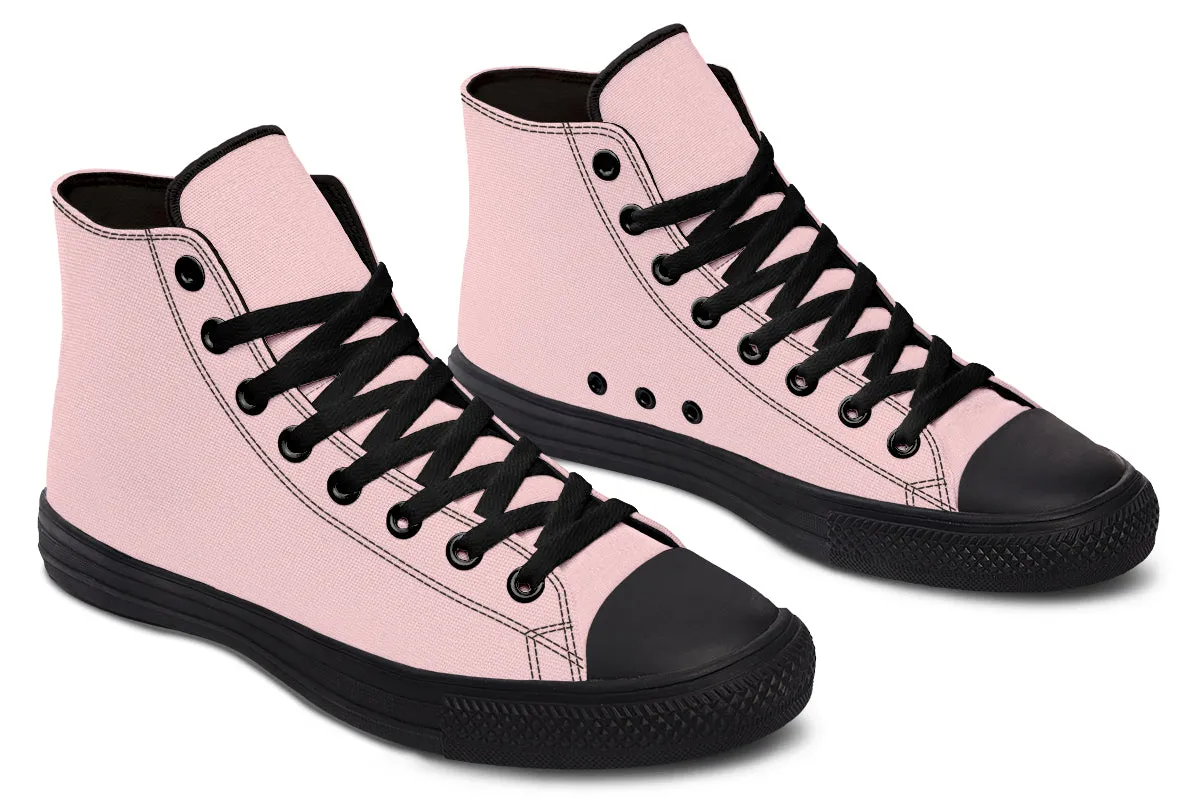 Rose Quartz High Tops - Classic Premium Canvas Shoes with Comfortable and Durable Soles