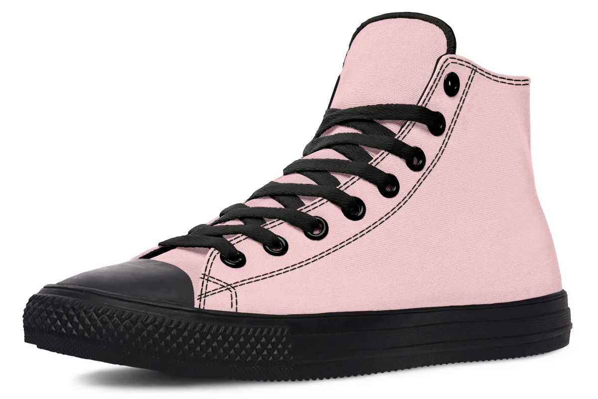 Rose Quartz High Tops - Classic Premium Canvas Shoes with Comfortable and Durable Soles