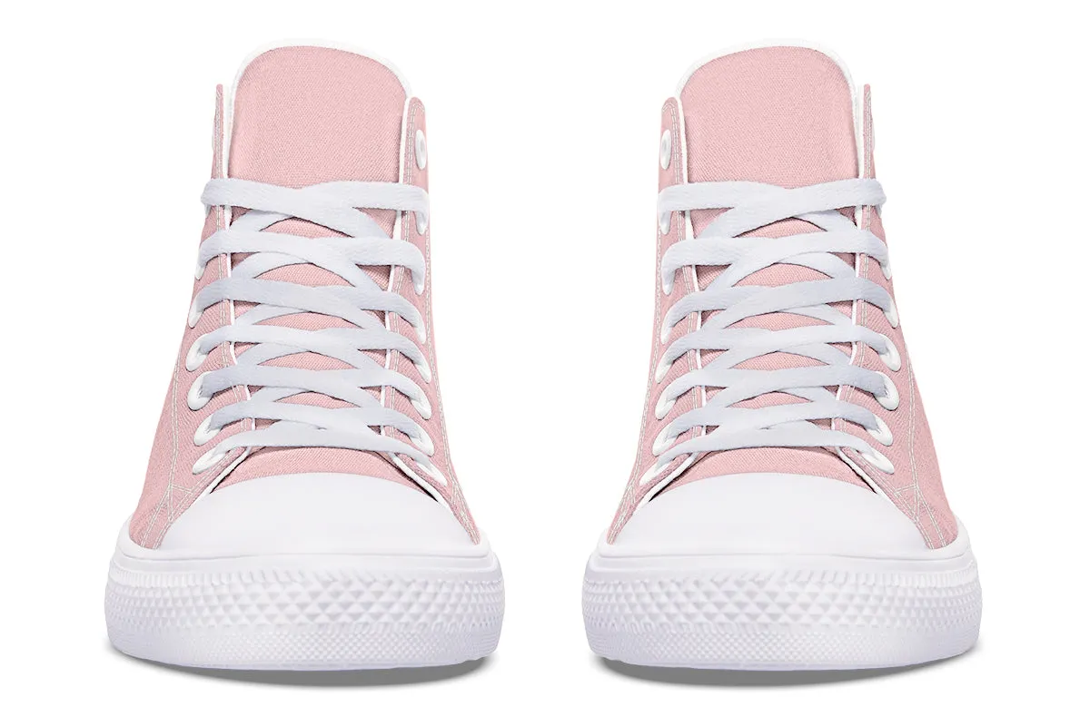 Rose Quartz High Tops - Classic Premium Canvas Shoes with Comfortable and Durable Soles