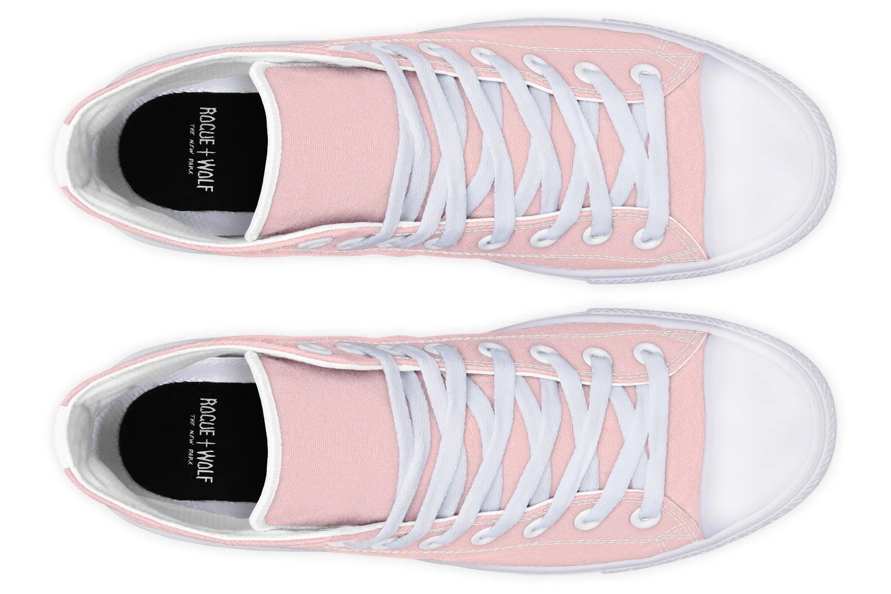 Rose Quartz High Tops - Classic Premium Canvas Shoes with Comfortable and Durable Soles