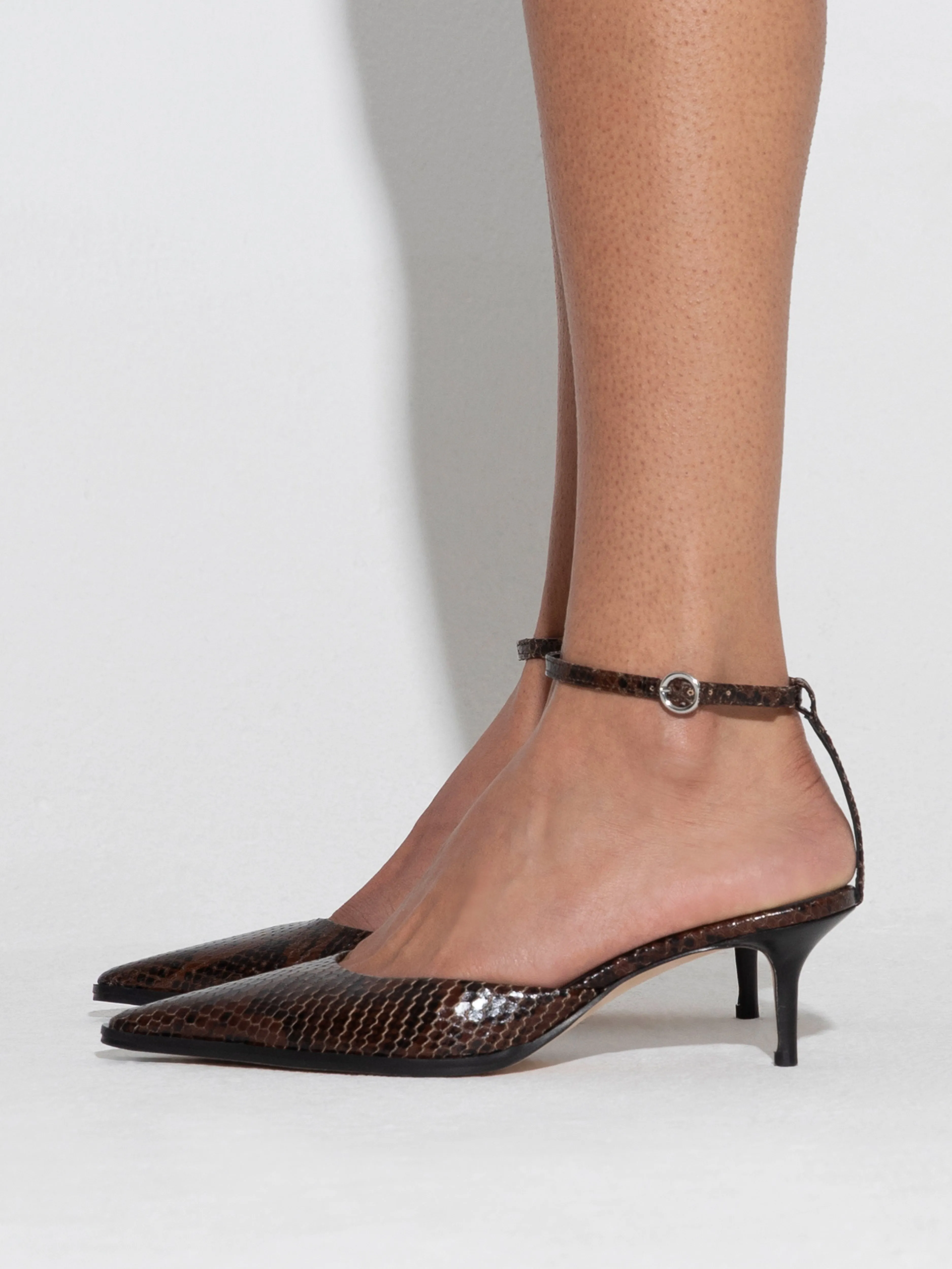 Sarina Leather Ankle-Strap Pumps