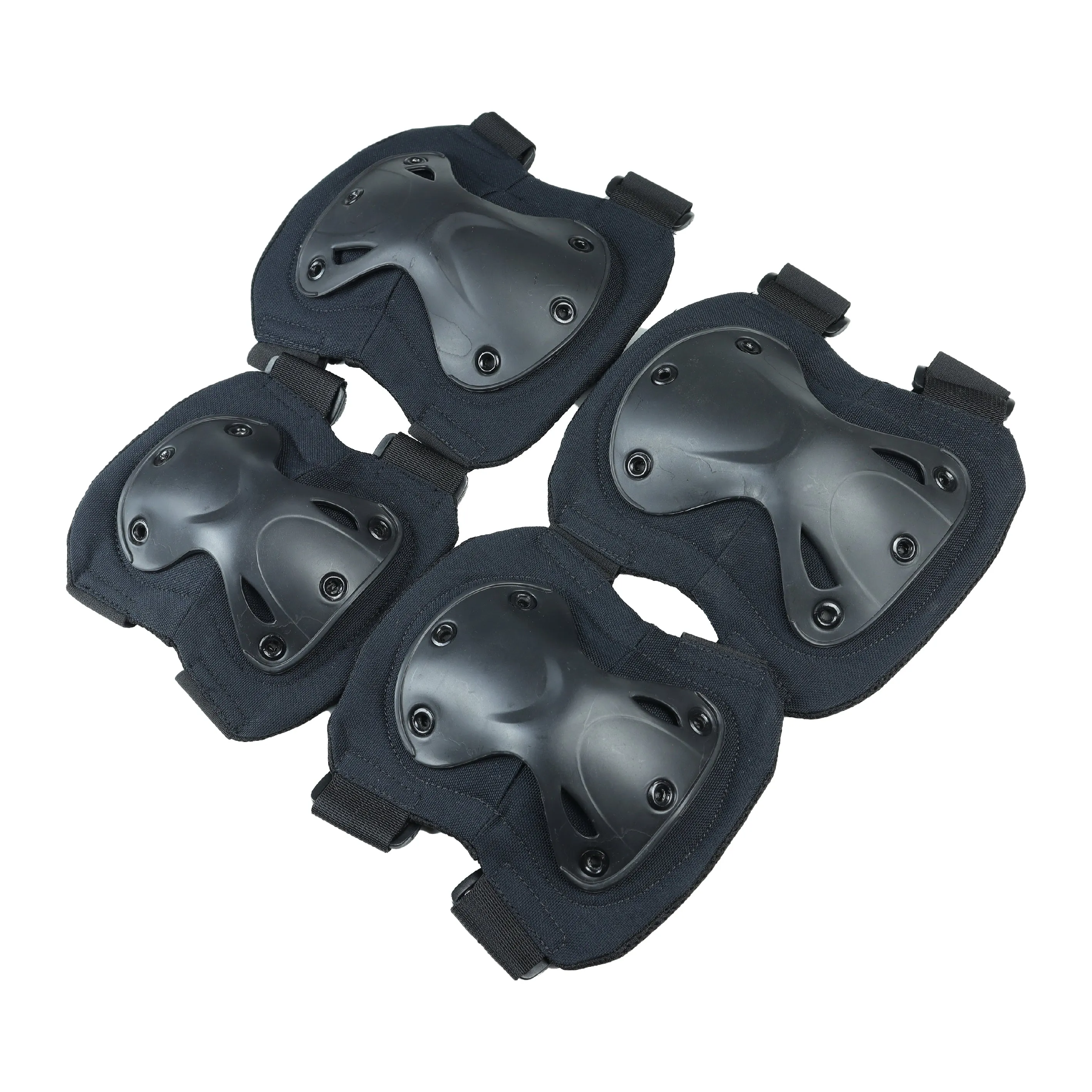 Set of 4 Tactical Knee and Elbow Pads - Black