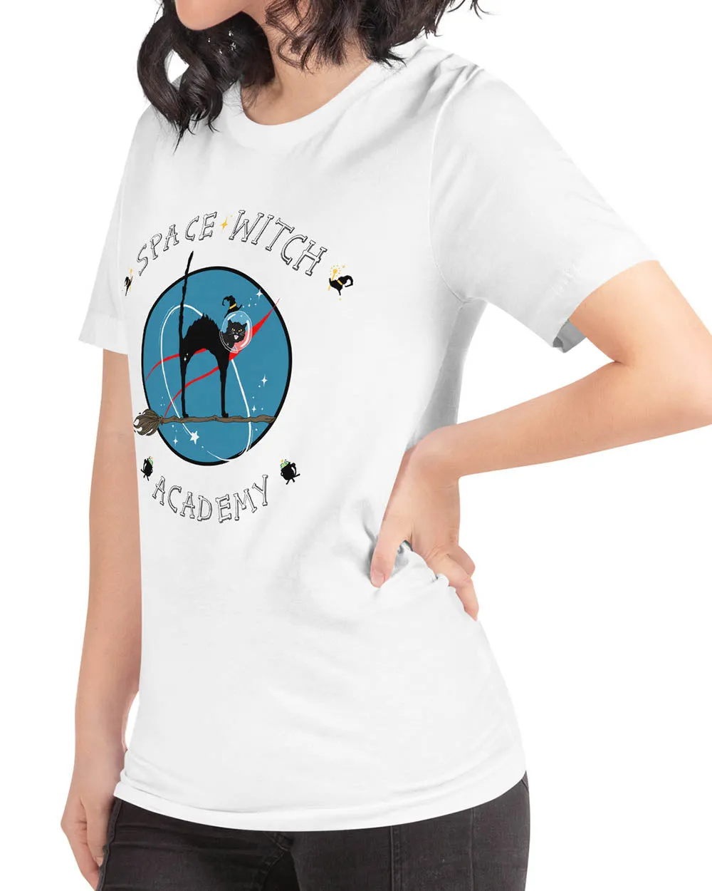 Space Witch Academy Tee - Alt Goth Unisex T-Shirt Cute Space Witchy Top Vegan Clothing Cool Fun Gift