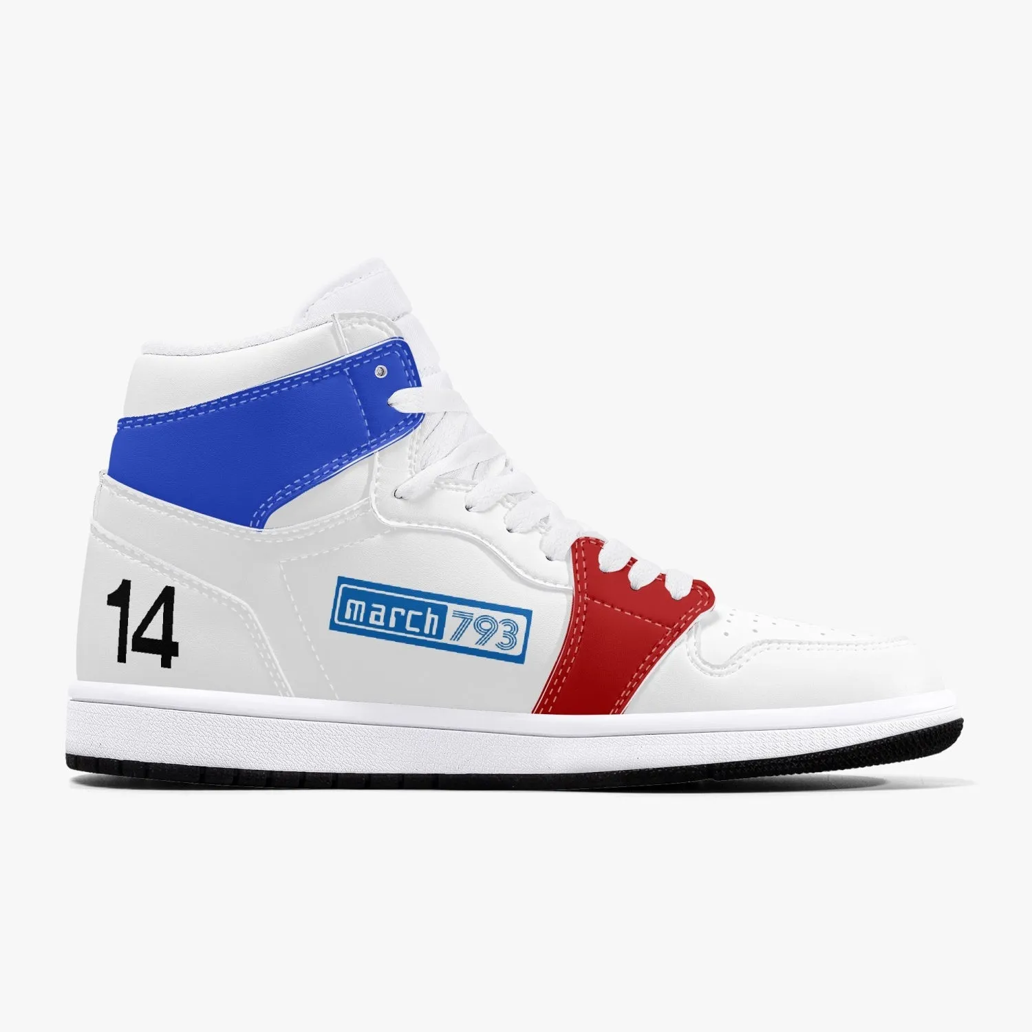 Steve Willing F2 MARCH High-Top Leather Sneakers - blue band