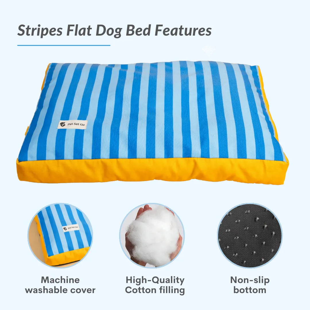 Stripes Flat Dog Bed