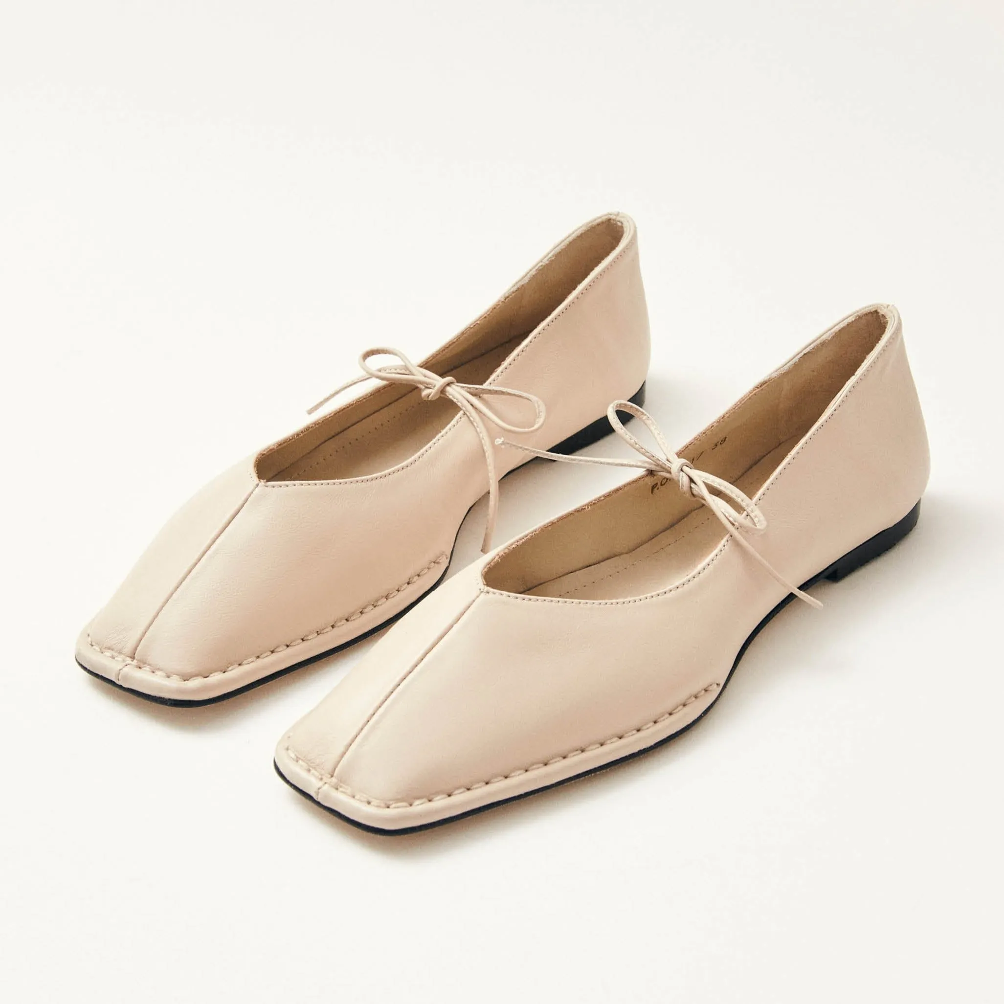 Sway Cream Leather Ballet Flats