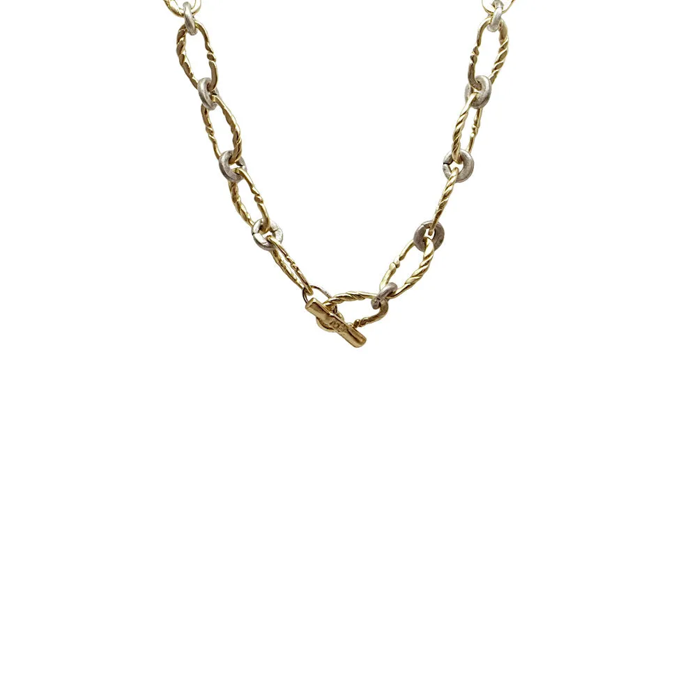 Tat2 Desings Gold Twisted Link Necklace