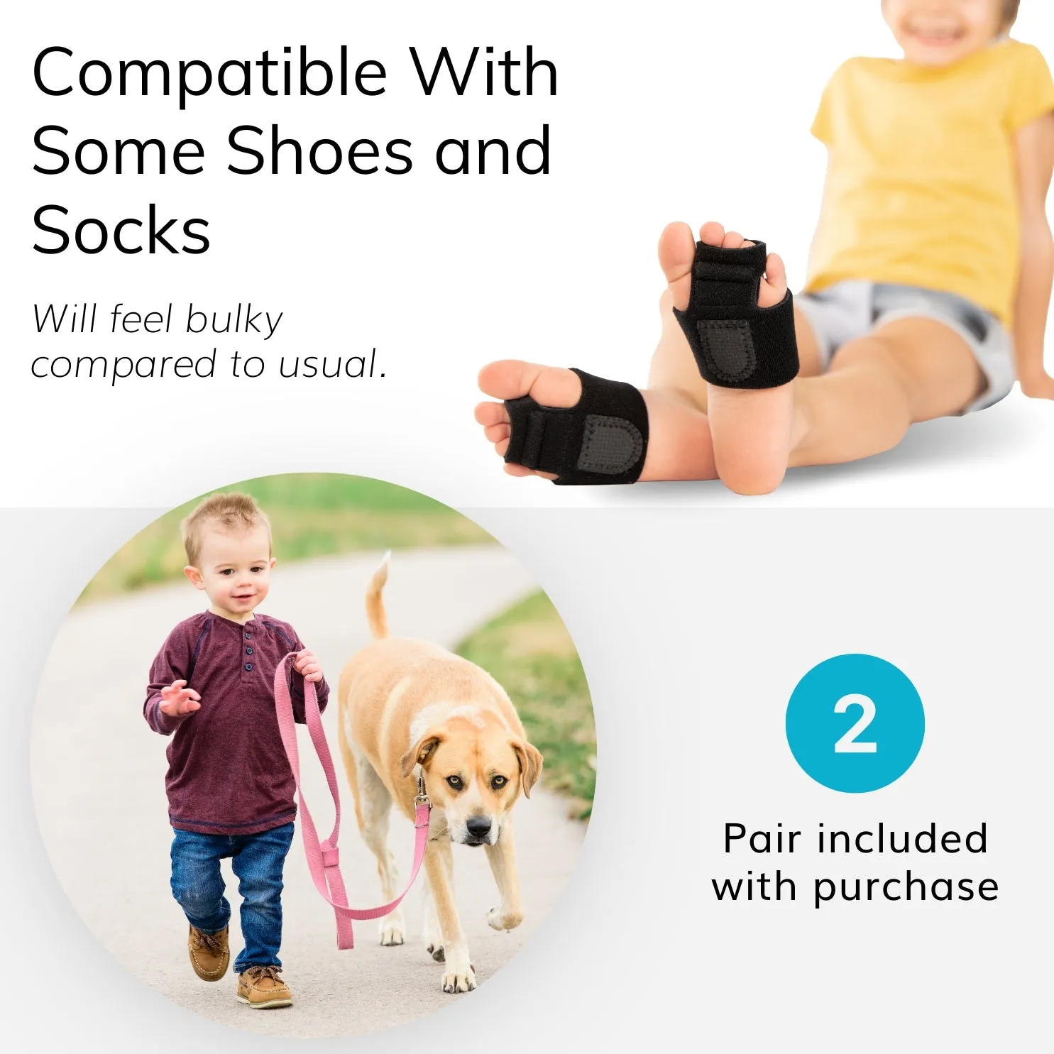 Toe Walking Brace | Patented Pediatric Idiopathic Tip-Toe Correction Splint for Youth Neurological Disorders (Pair)