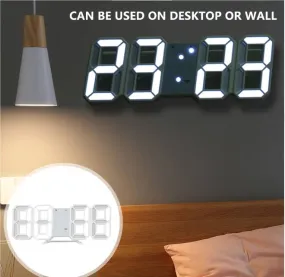 USB powered 3D LED Wall  Digital Table Clock Alarm Nightlight