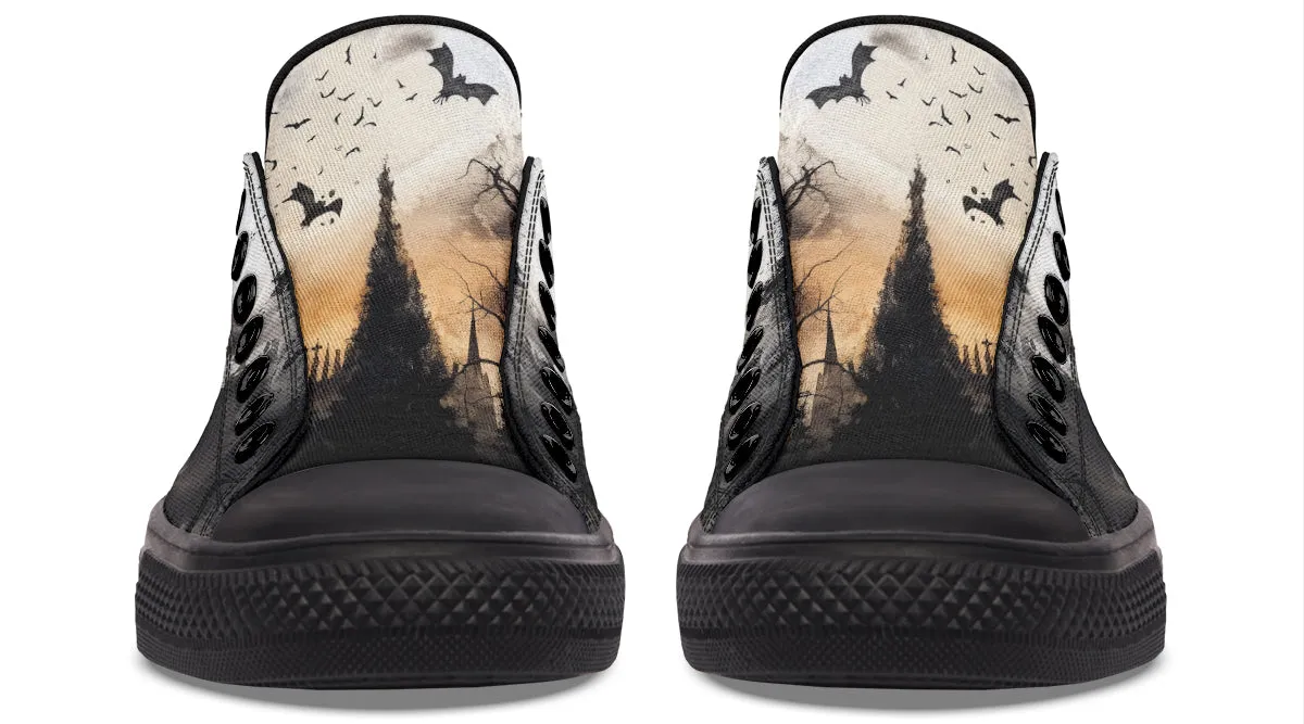 Vampire Mansion Low Tops - Classic Premium Canvas Shoes with Comfortable and Durable Soles