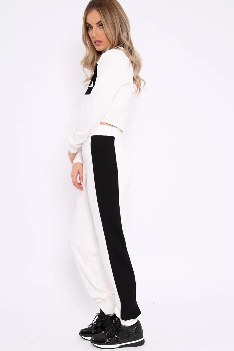 White Vogue Slogan Tracksuit - Neyla