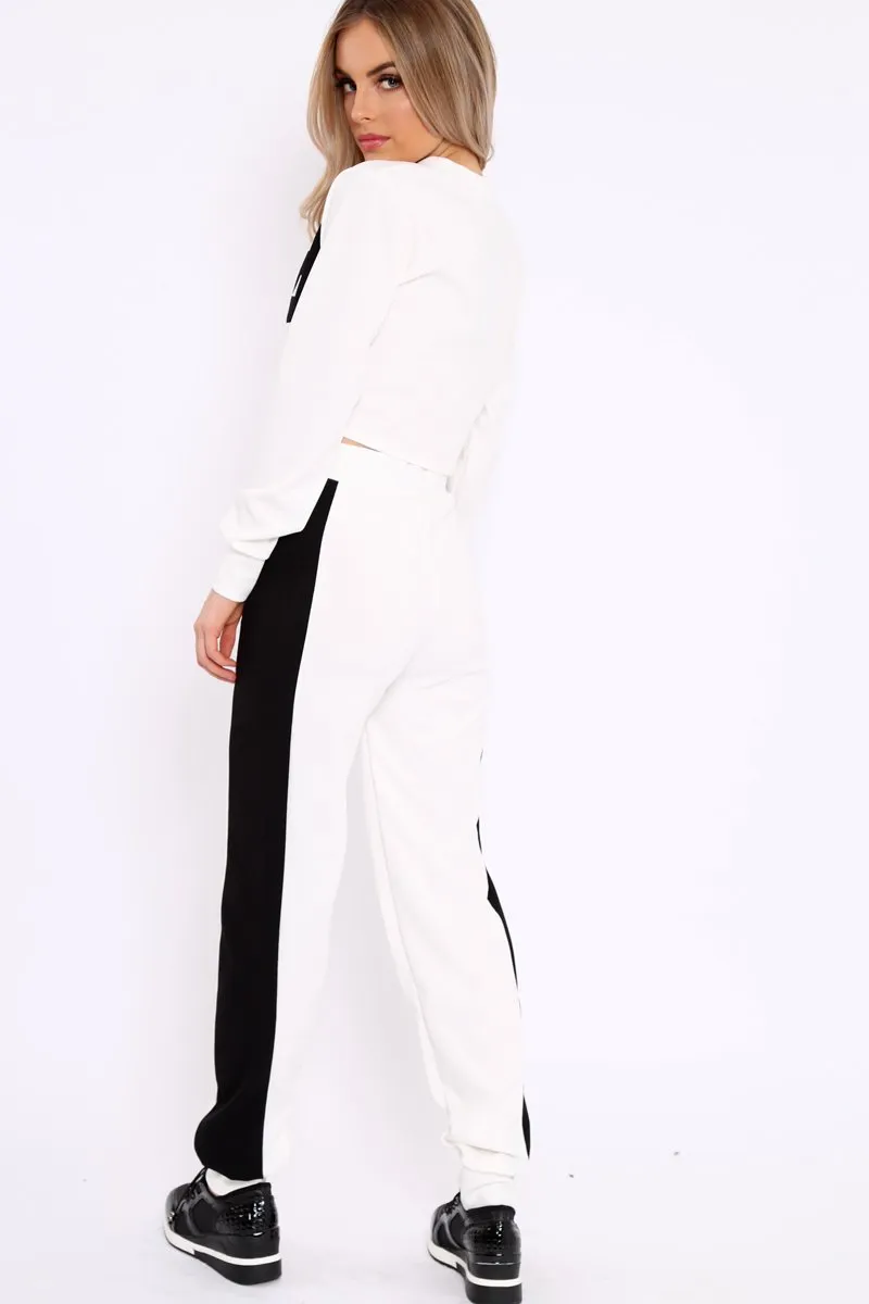 White Vogue Slogan Tracksuit - Neyla