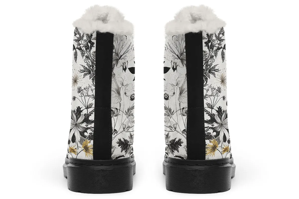 Wildflower Winter Boots - Warm Micro-Suede Doc-Style Boots Lined with Vegan Wool