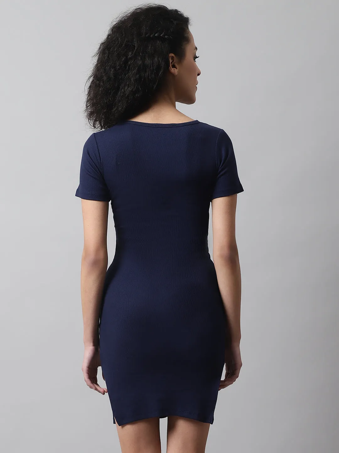 Women Dark Blue Bodycon Dress