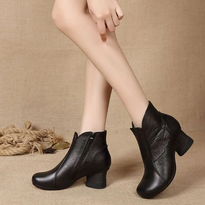 Women's Casual Shoes GRCL08 Waterproof Leather Ankle Boots