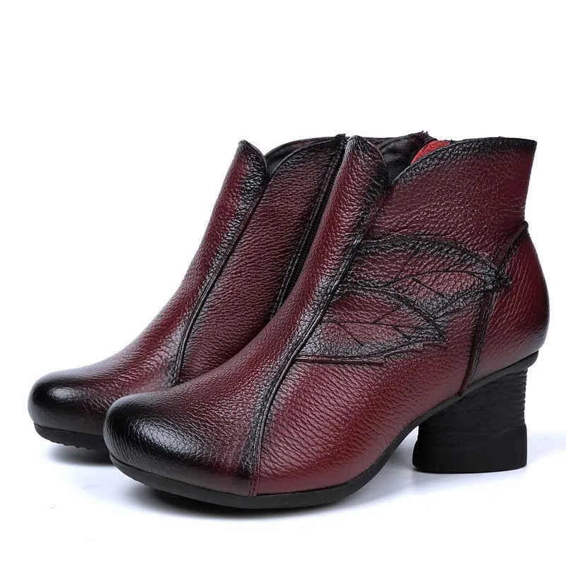 Women's Casual Shoes GRCL08 Waterproof Leather Ankle Boots