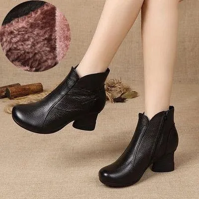 Women's Casual Shoes GRCL08 Waterproof Leather Ankle Boots