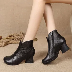 Women's Casual Shoes GRCL08 Waterproof Leather Ankle Boots