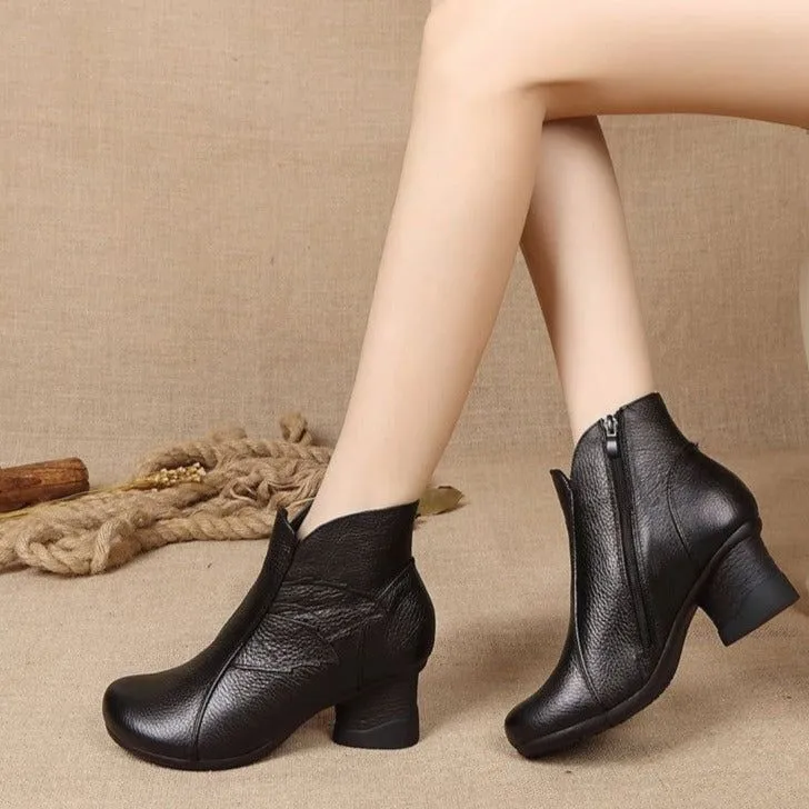 Women's Casual Shoes GRCL08 Waterproof Leather Ankle Boots